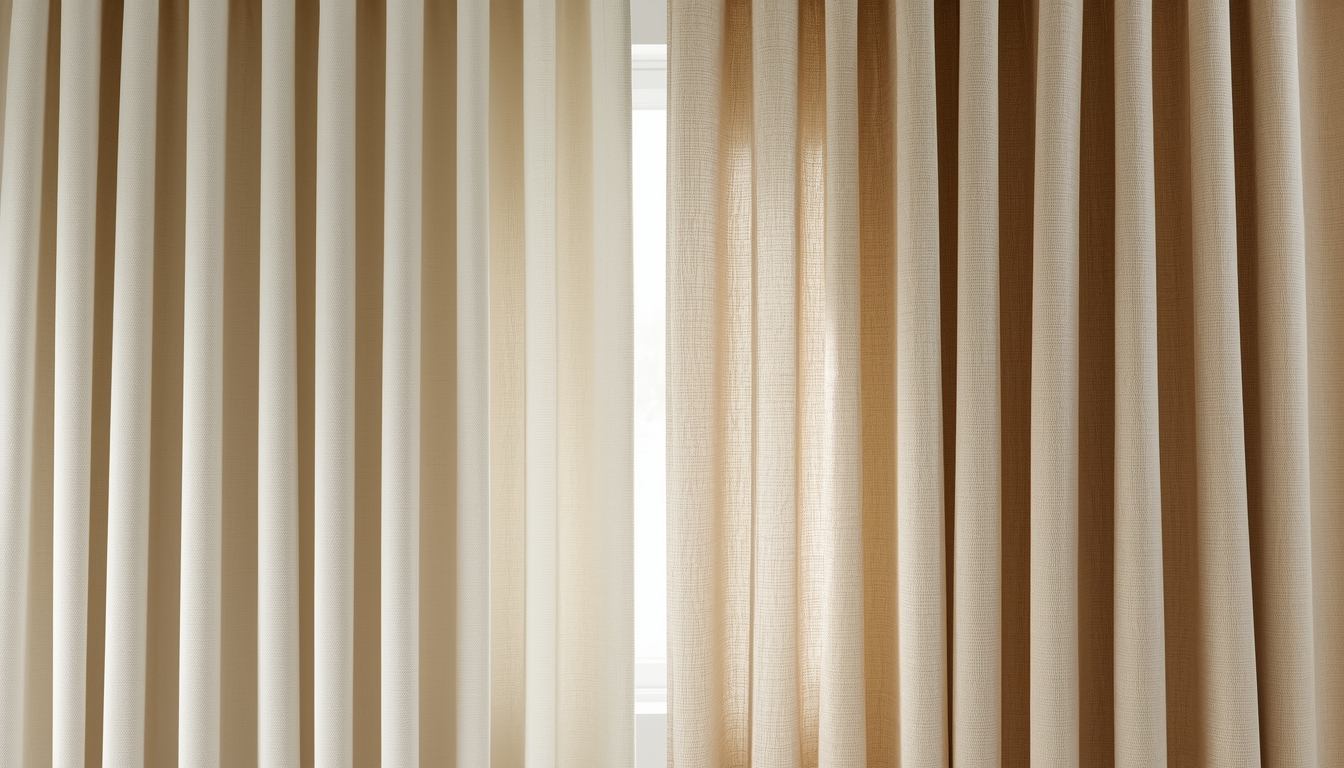 Vorhänge in Beigetönen